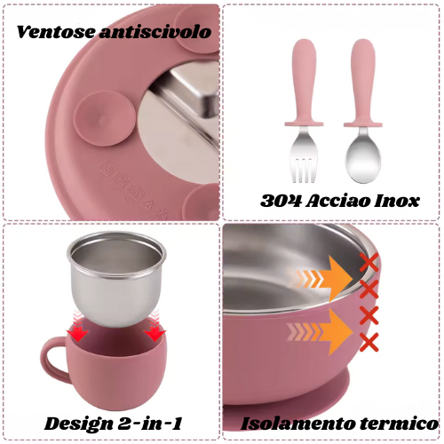 Stoviglie per bambini in acciaio inox